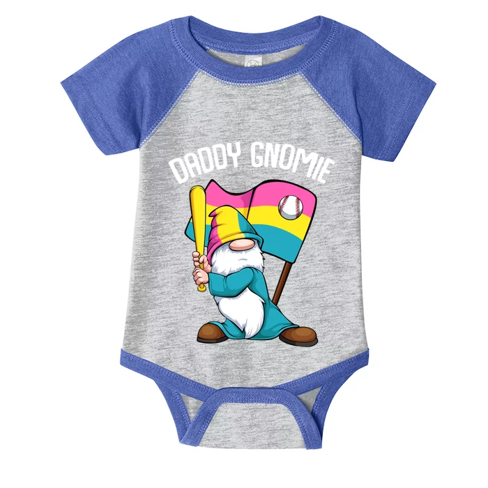 Baseball Daddy Gnome Lgbtgreat Giftq Cool Sport Pansexual Pride Flag Gift Infant Baby Jersey Bodysuit