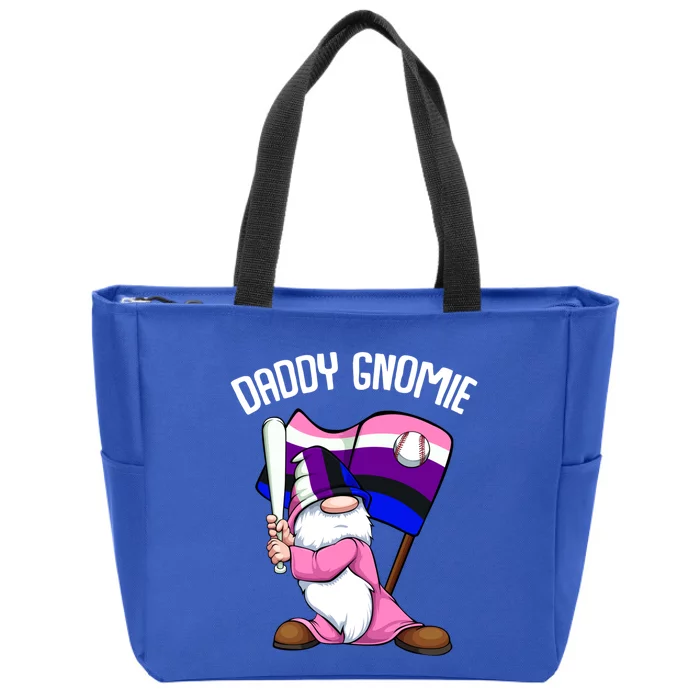 Baseball Daddy Gnome Lgbtgiftq Genderfluid Pride Flag Color Gift Zip Tote Bag