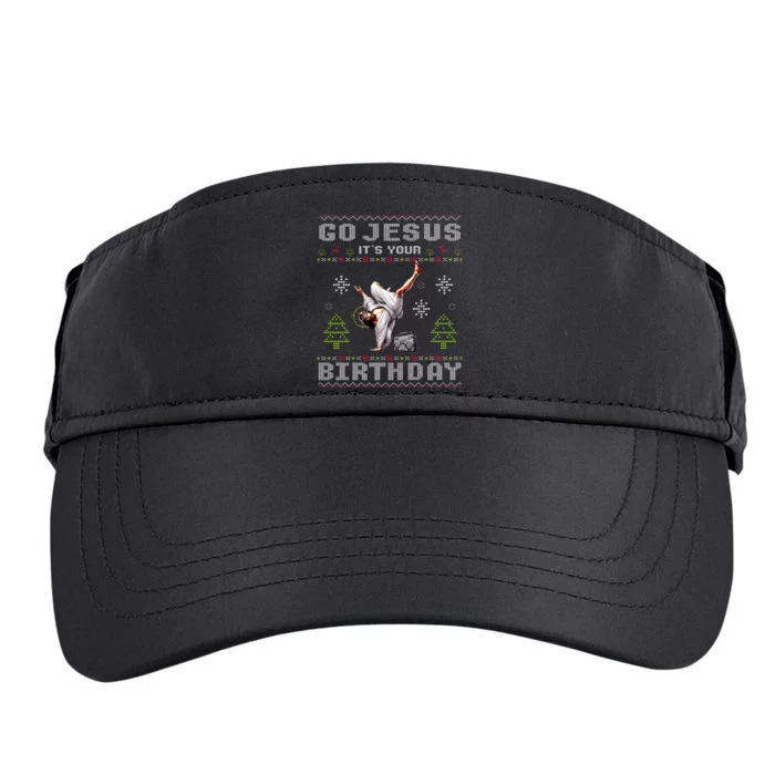 Break Dance Go Jesus It's Your Birthday Merry Christmas Day Adult Drive Performance Visor