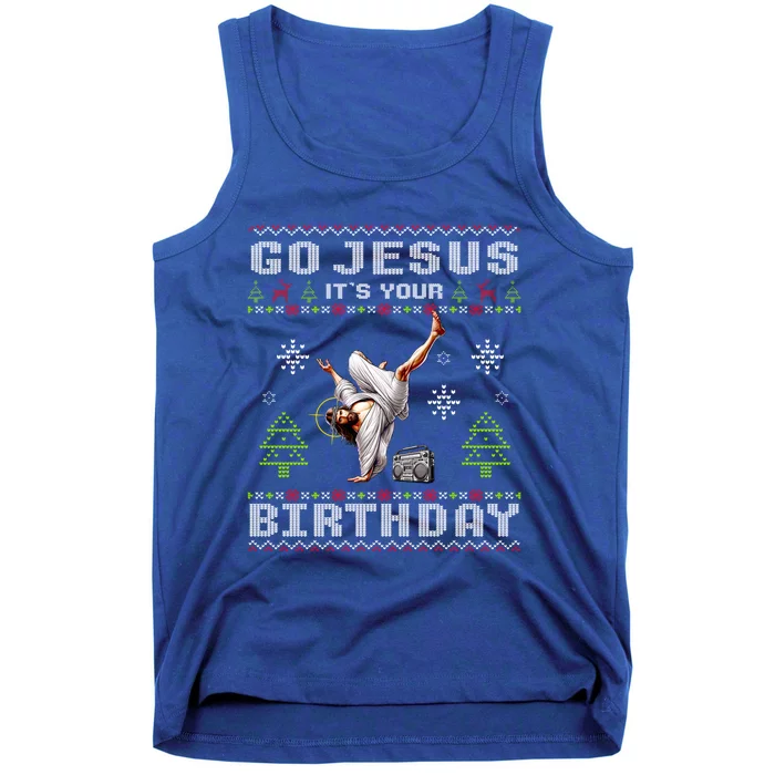 Break Dance Go Jesus ItS Your Birthday Merry Christmas Day Cool Gift Tank Top