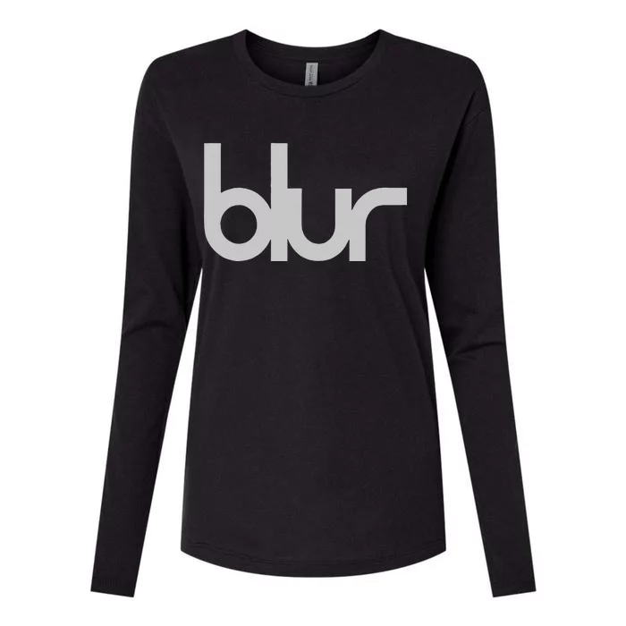 Blur Dark Green Central Logo Womens Cotton Relaxed Long Sleeve T-Shirt