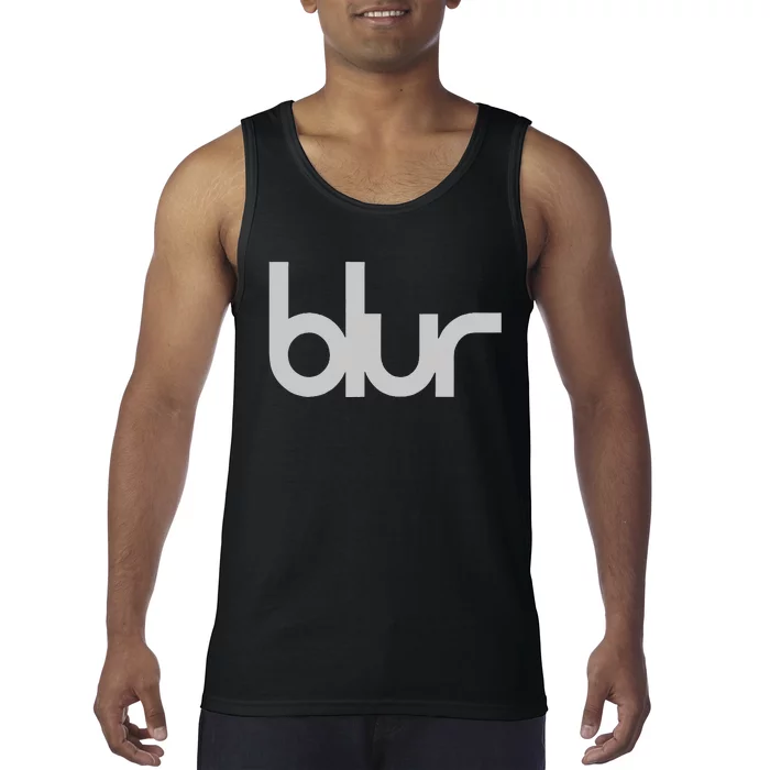 Blur Dark Green Central Logo Tank Top