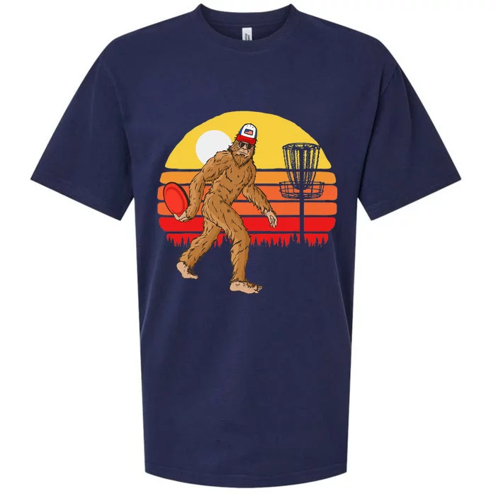 Bigfoot Disc Golf Cryptid Sasquatch Disc Golfer Sueded Cloud Jersey T-Shirt