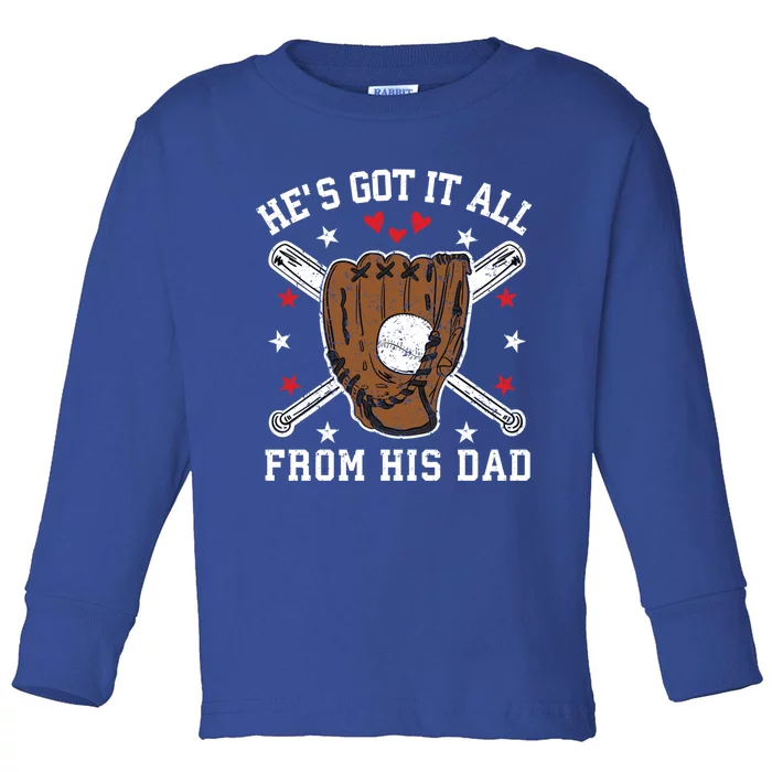 Baseball Dad Gift Toddler Long Sleeve Shirt