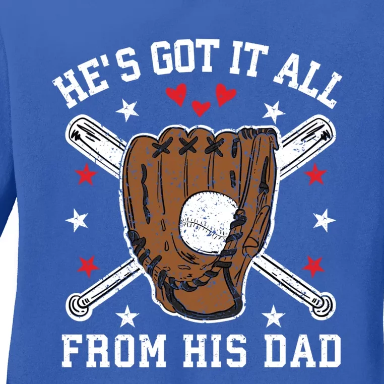 Baseball Dad Gift Ladies Long Sleeve Shirt