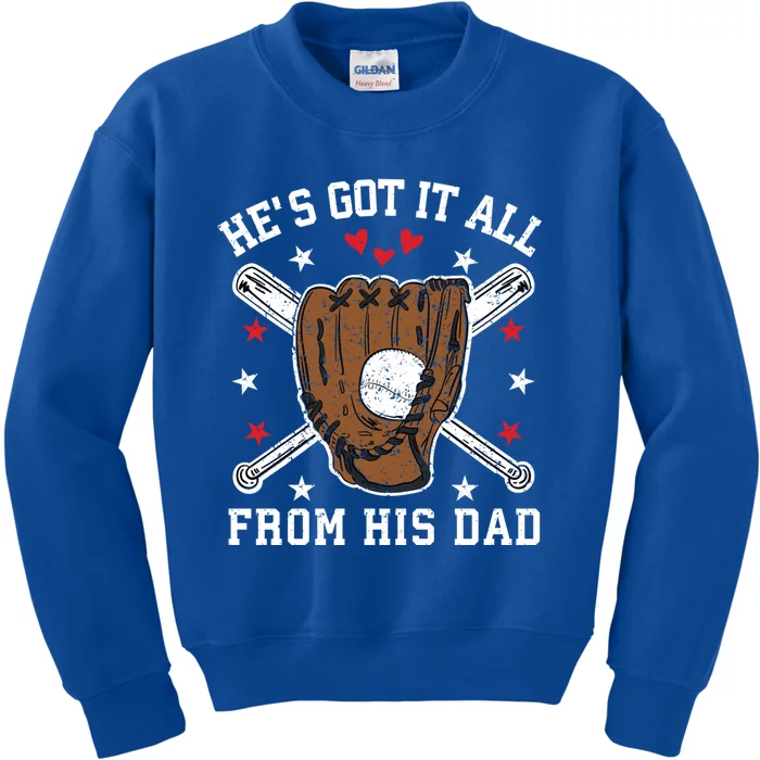 Baseball Dad Gift Kids Sweatshirt