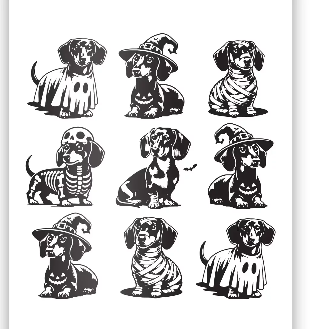 Boo Dachshund Halloween Spooky Dog Wiener Halloween Costume Poster