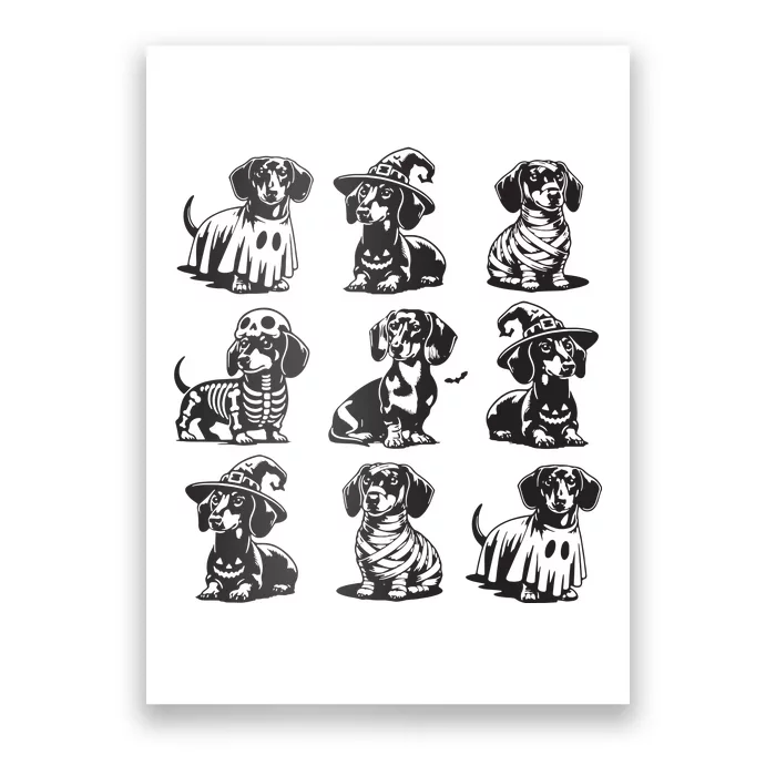 Boo Dachshund Halloween Spooky Dog Wiener Halloween Costume Poster