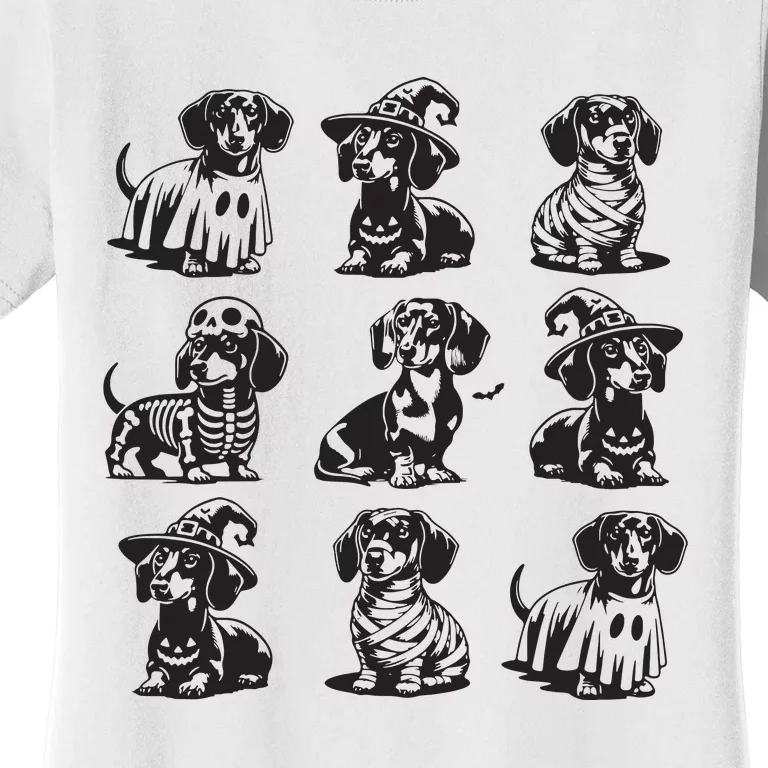 Boo Dachshund Halloween Spooky Dog Wiener Halloween Costume Women's T-Shirt