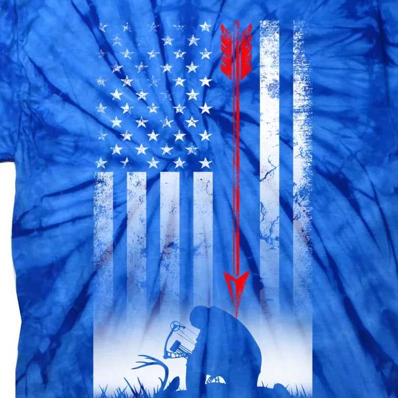 Bow Deer Hunting American Flag Gift For Bow Hunting Cute Gift Tie-Dye T-Shirt