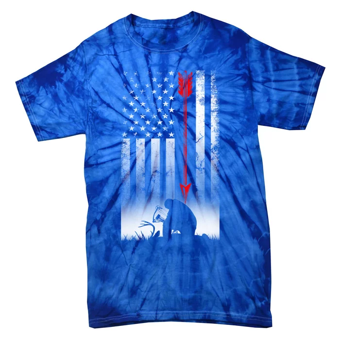 Bow Deer Hunting American Flag Gift For Bow Hunting Cute Gift Tie-Dye T-Shirt