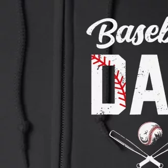 Baseball Dad Happy Fathers Day Full Zip Hoodie