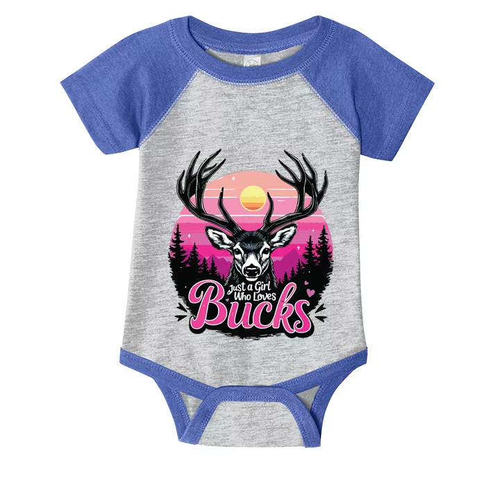 Buck Deer Hunting Hunter Girl Vintage Hunt Infant Baby Jersey Bodysuit