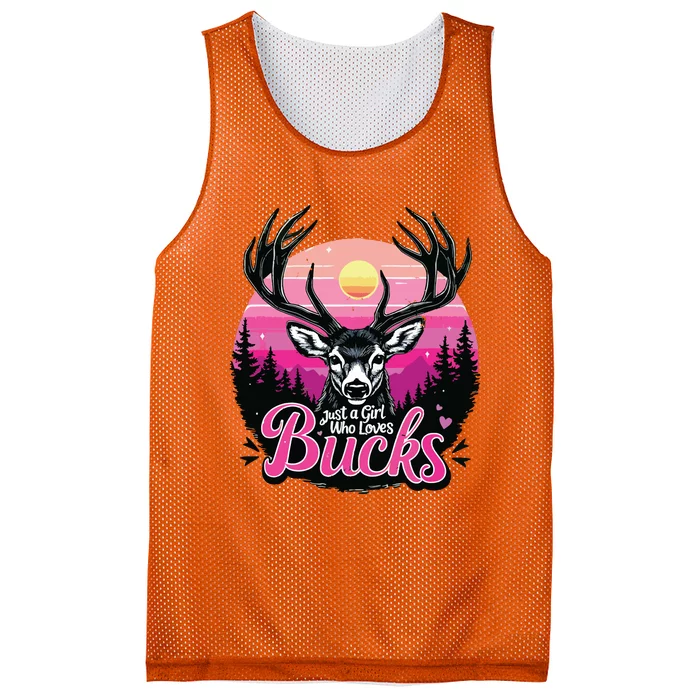 Buck Deer Hunting Hunter Girl Vintage Hunt Mesh Reversible Basketball Jersey Tank