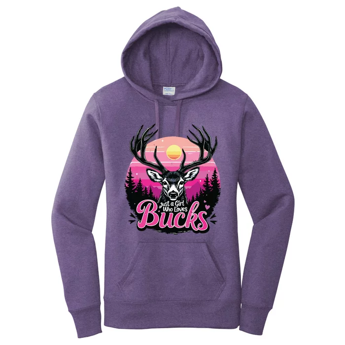 Buck Deer Hunting Hunter Girl Vintage Hunt Women's Pullover Hoodie