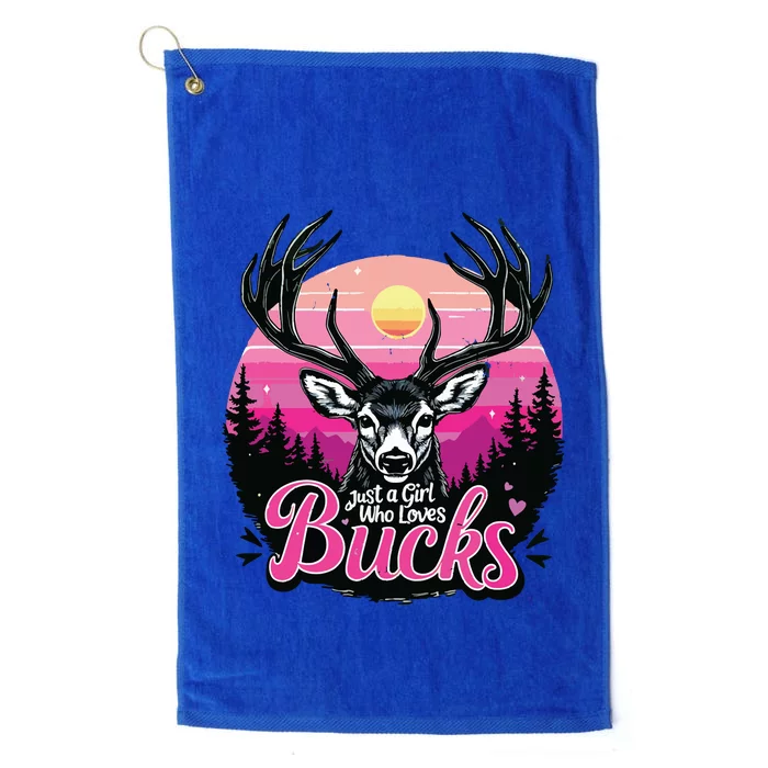 Buck Deer Hunting Hunter Girl Vintage Hunt Platinum Collection Golf Towel