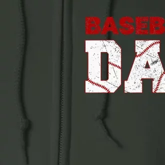 Baseball Dad Happy Fathers Day Full Zip Hoodie