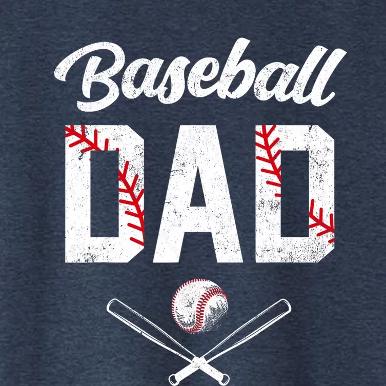 Baseball Dad Happy Fathers Day Wife Daughter Women's Crop Top Tee