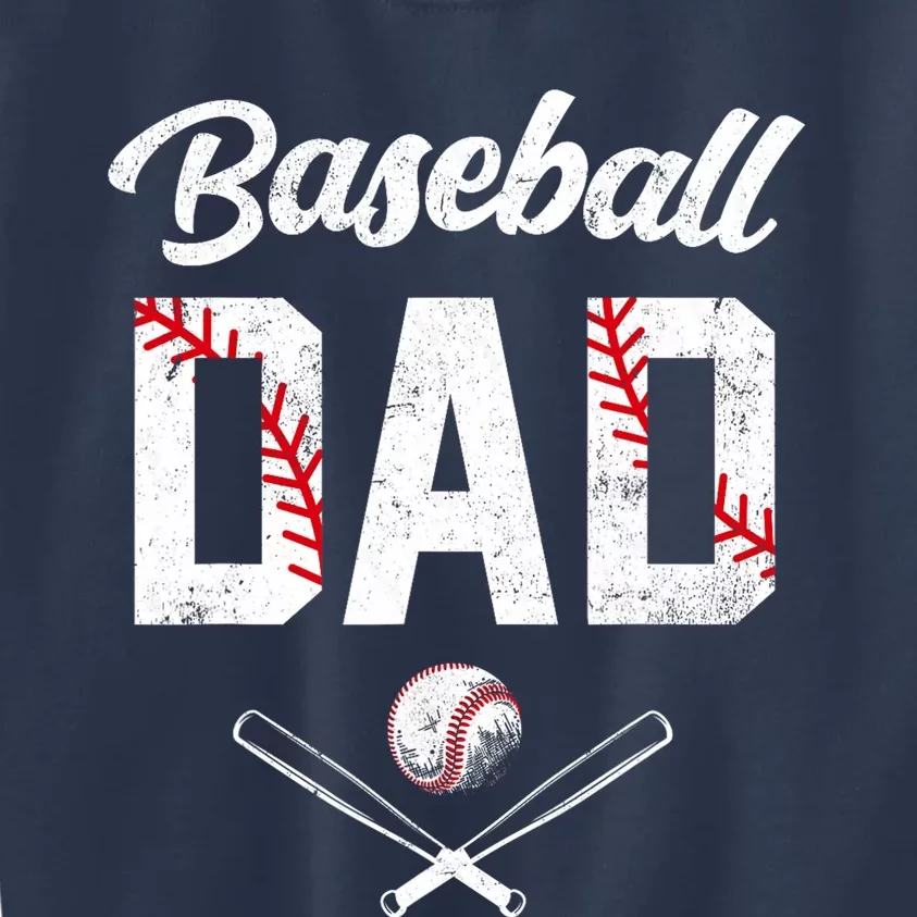 Baseball Dad Happy Fathers Day Wife Daughter Kids Sweatshirt