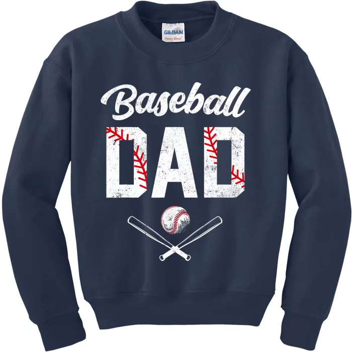 Baseball Dad Happy Fathers Day Wife Daughter Kids Sweatshirt