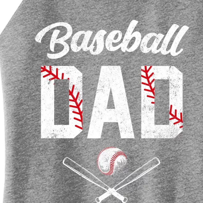 Baseball Dad Happy Fathers Day Wife Daughter Women’s Perfect Tri Rocker Tank