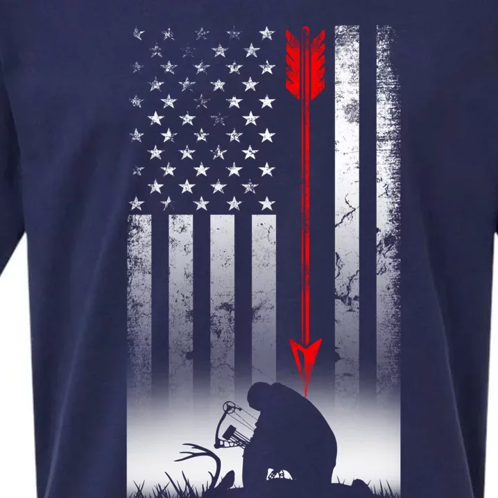 Bow Deer Hunting American Flag Gift For Bow Hunting Great Gift Sueded Cloud Jersey T-Shirt