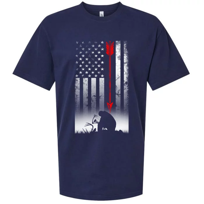 Bow Deer Hunting American Flag Gift For Bow Hunting Great Gift Sueded Cloud Jersey T-Shirt