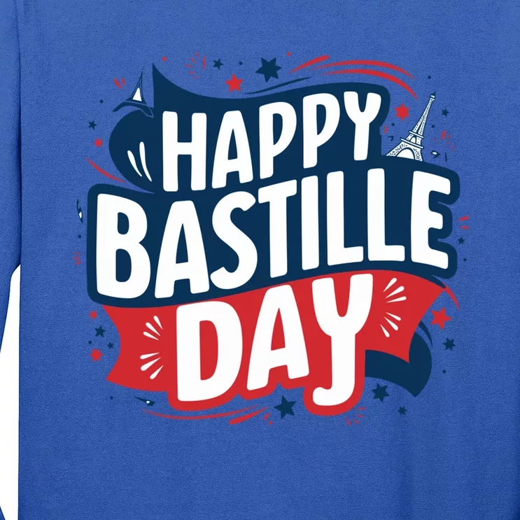 Bastille Day Happy 14th July France Patriotic Eiffel Tower Gift Long Sleeve Shirt