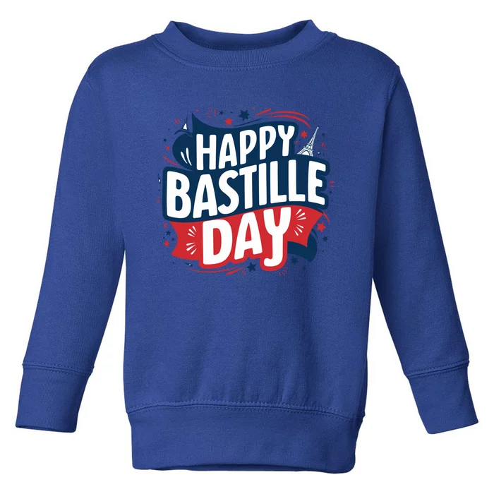 Bastille Day Happy 14th July France Patriotic Eiffel Tower Gift Toddler Sweatshirt