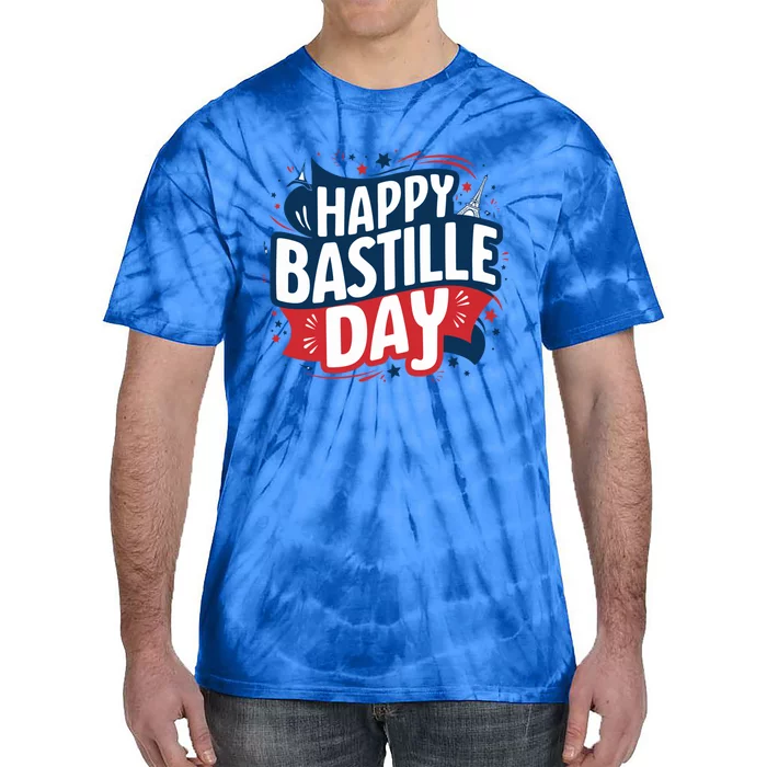 Bastille Day Happy 14th July France Patriotic Eiffel Tower Gift Tie-Dye T-Shirt