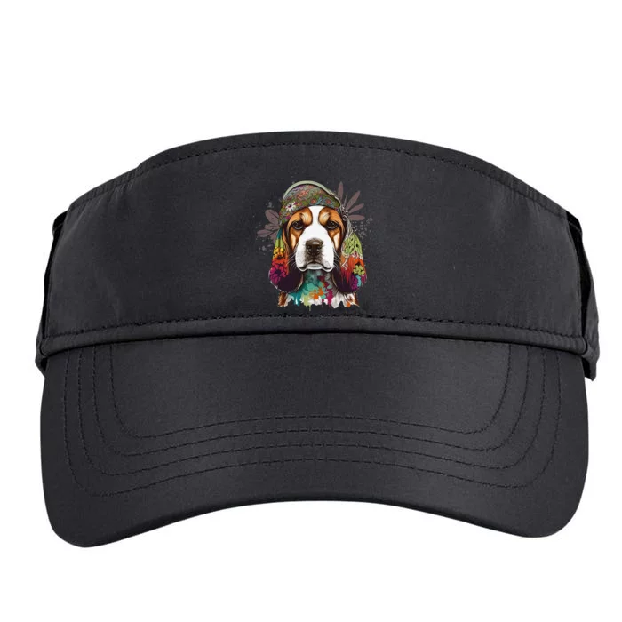 Beagle Dog Hippie Funny dog lovers Adult Drive Performance Visor