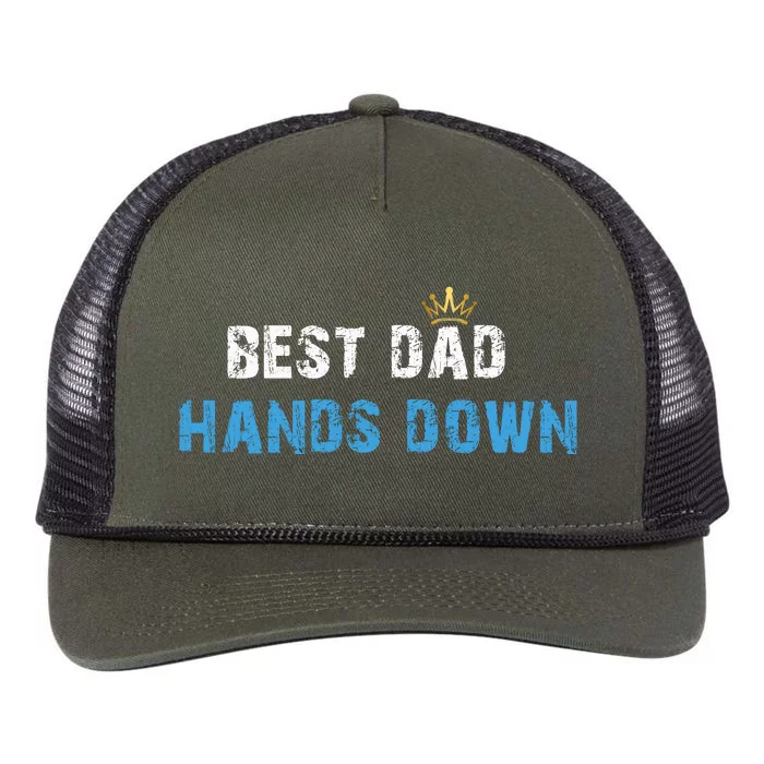 Best Dad Hands Down Retro Rope Trucker Hat Cap