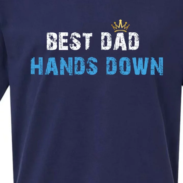 Best Dad Hands Down Sueded Cloud Jersey T-Shirt