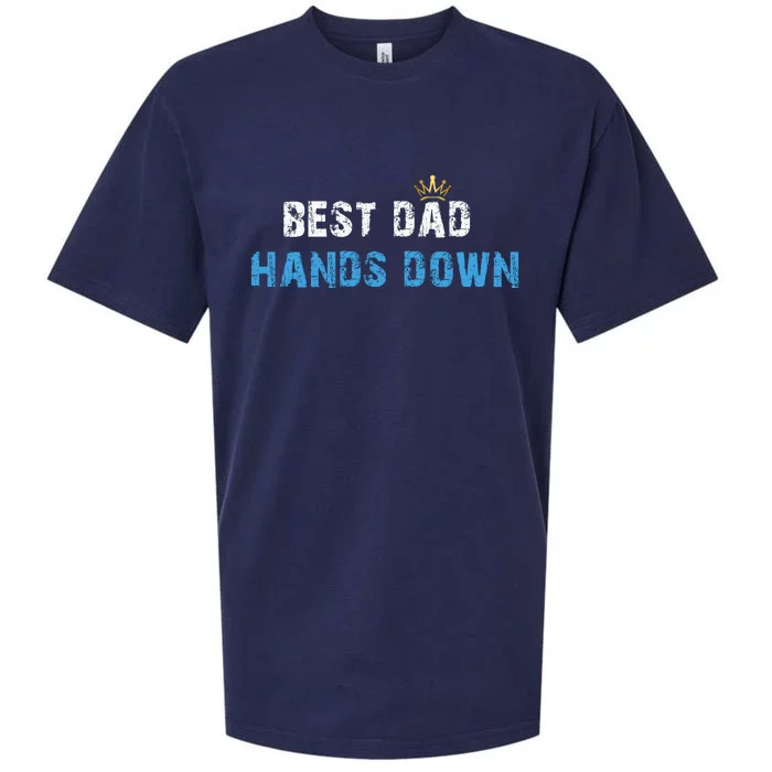 Best Dad Hands Down Sueded Cloud Jersey T-Shirt