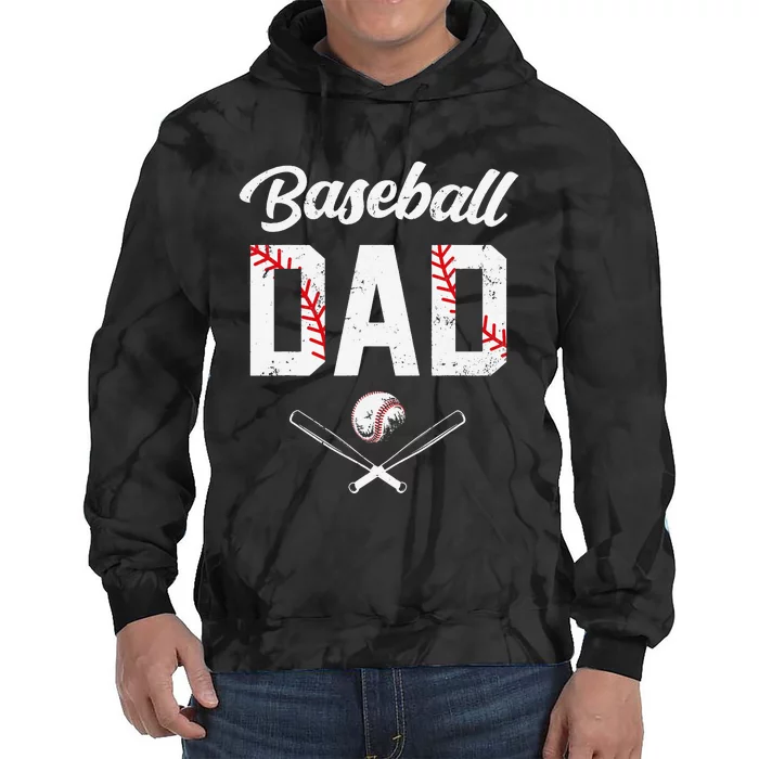 Baseball Dad Happy Fathers Day Shirts for  Boys Kid Tie Dye Hoodie