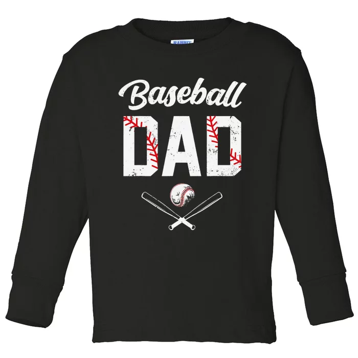 Baseball Dad Happy Fathers Day Shirts for  Boys Kid Toddler Long Sleeve Shirt