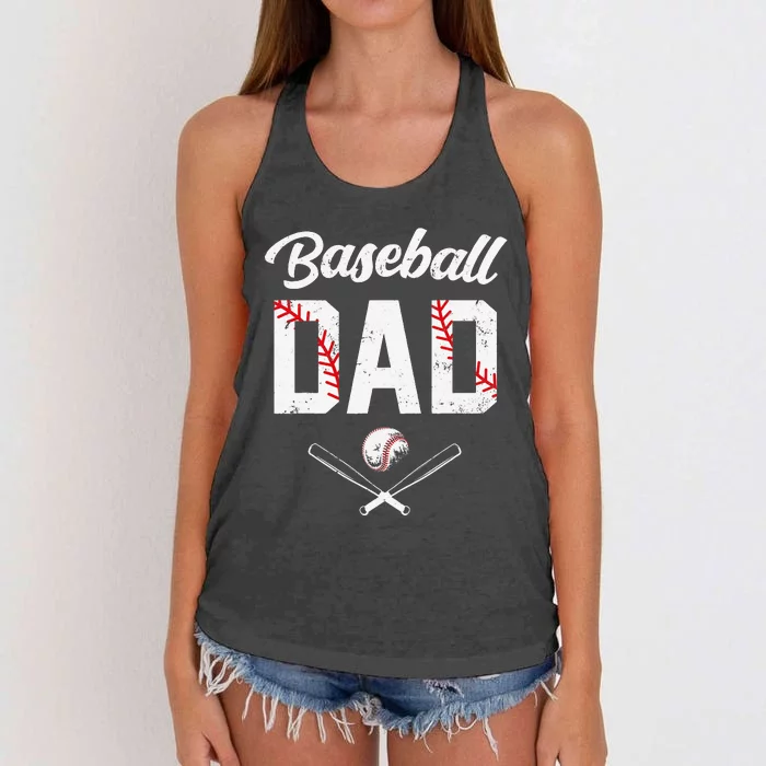 Baseball Dad Happy Fathers Day Shirts for  Boys Kid Women's Knotted Racerback Tank