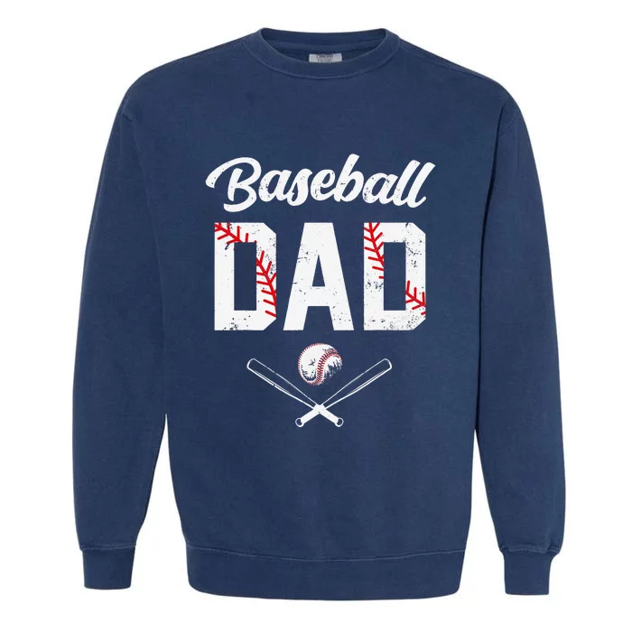 Baseball Dad Happy Fathers Day Shirts for  Boys Kid Garment-Dyed Sweatshirt