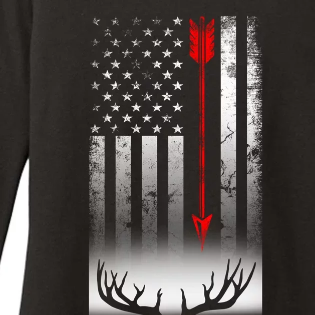 Bow Deer Hunting American Flag Bow Hunting Lover Gift Cool Gift Womens CVC Long Sleeve Shirt