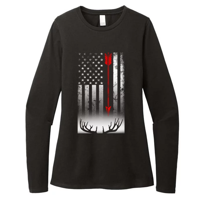 Bow Deer Hunting American Flag Bow Hunting Lover Gift Cool Gift Womens CVC Long Sleeve Shirt