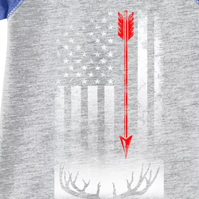 Bow Deer Hunting American Flag Bow Hunting Lover Gift Cool Gift Infant Baby Jersey Bodysuit