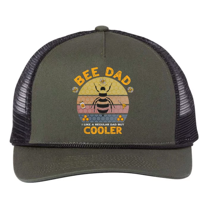 Bee Dad Honey I like A Regular Dad but Cooler Humor Retro Rope Trucker Hat Cap