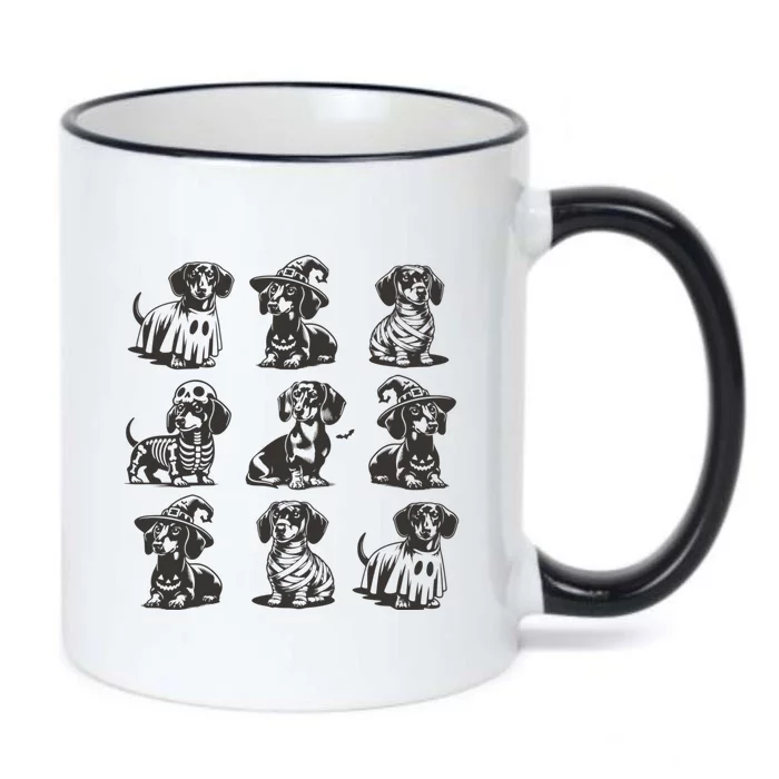 Boo Dachshund Halloween Spooky Dog Wiener Halloween Costume Black Color Changing Mug