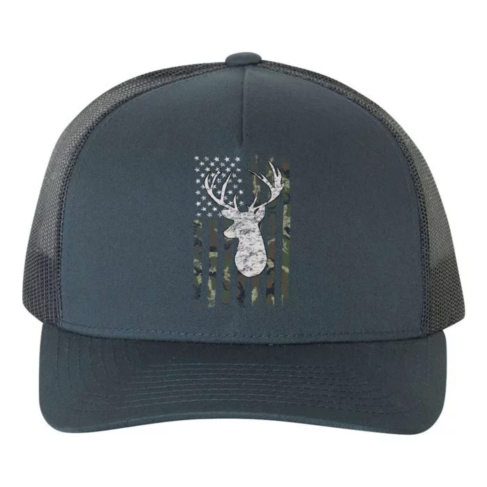 Buck Deer Hunting Camouflage Flag Hunter Funny Gift Yupoong Adult 5-Panel Trucker Hat