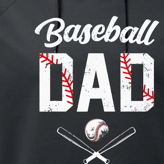 Baseball Dad Happy Fathers Day Performance Fleece Hoodie