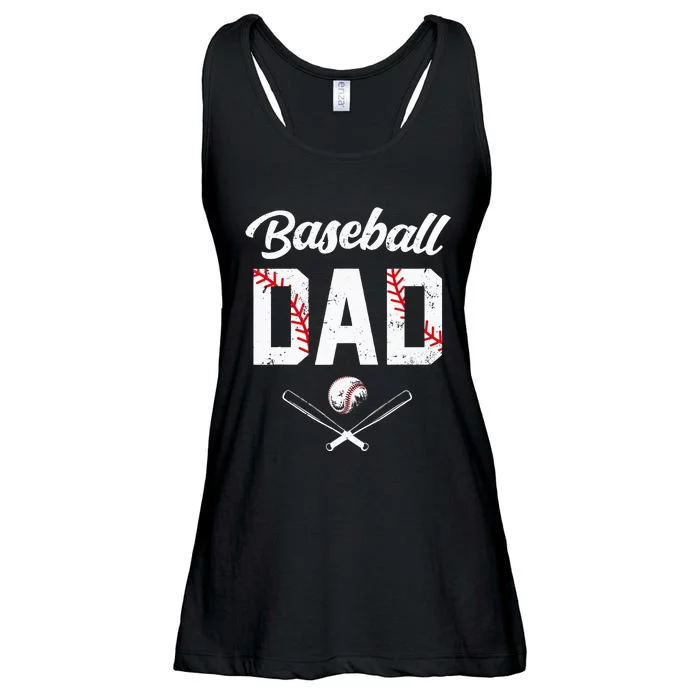 Baseball Dad Happy Fathers Day Ladies Essential Flowy Tank