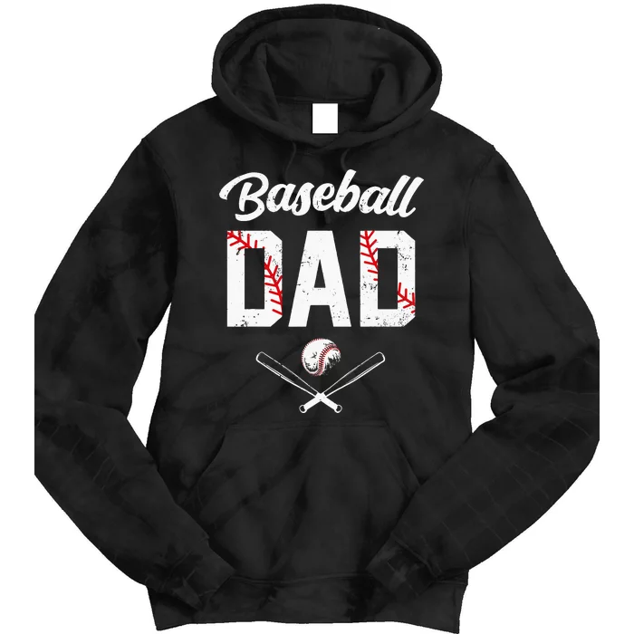 Baseball Dad Happy Fathers Day Tie Dye Hoodie