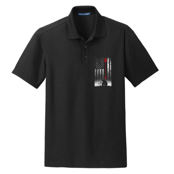 Bow Deer Hunting American Flag For Bow Hunting Dry Zone Grid Performance Polo