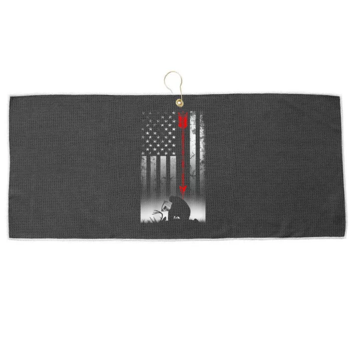 Bow Deer Hunting American Flag For Bow Hunting Large Microfiber Waffle Golf Towel