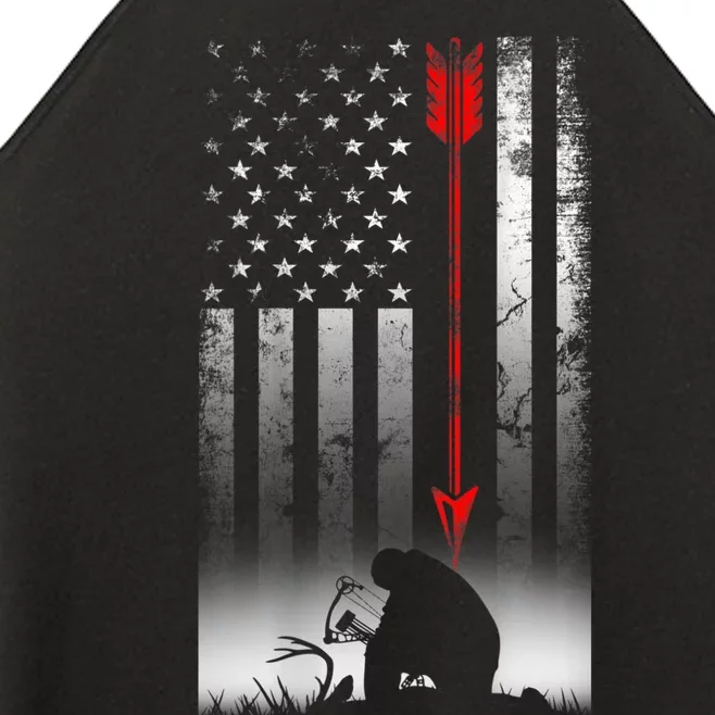 Bow Deer Hunting American Flag For Bow Hunting Women’s Perfect Tri Rocker Tank